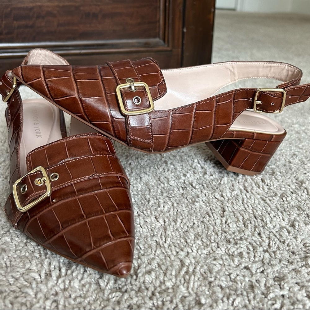Preston & York Slingback Block Heel Loafers